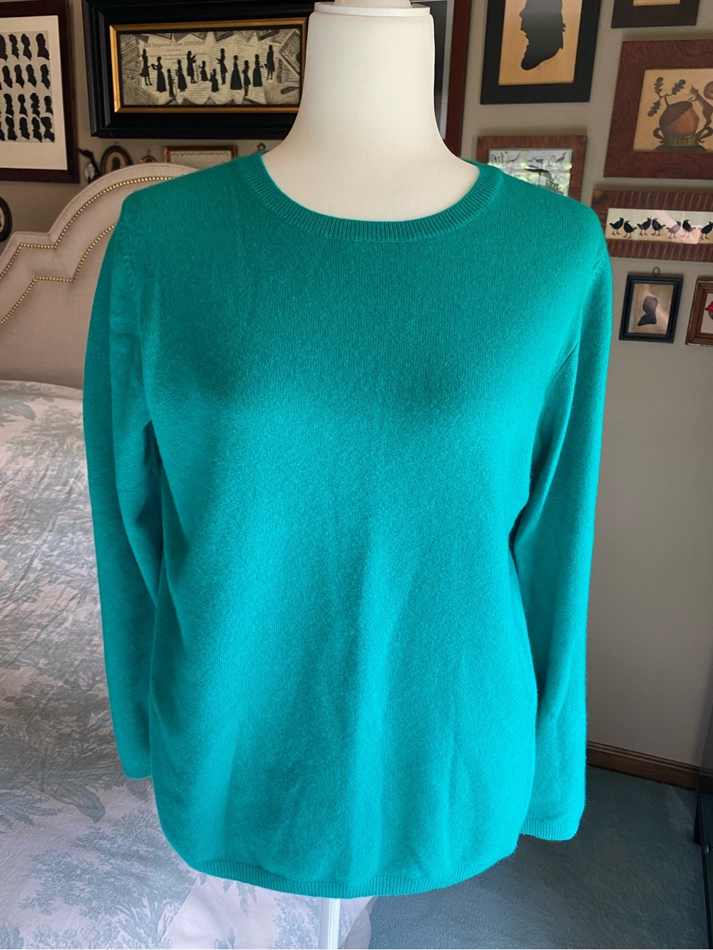 Boden Teal/Green Cashmere Sweater, Long Sleeve
